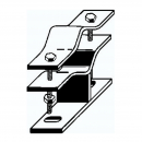 Zanca muro L.5cm con piastra per pali Diametro 25-60mm