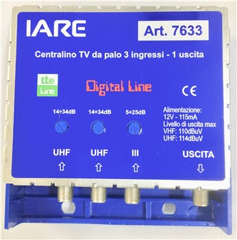 Centralina 3 ingressi III-25dB