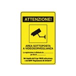 Adesivo per vetrate 18x12cm con indicazione di Area Videosorvegliata