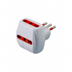 Adattatore triplo, spina 10A 2P+T