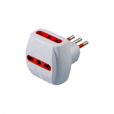Adattatore triplo, spina 10A 2P+T