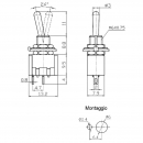 Interruttore miniatura unipolare a levetta, 6A 125Vca-3A 250Vca