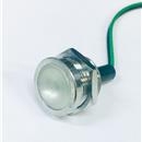 Segnalatore luminoso in ottone cromato con LED HF, luce azzurra