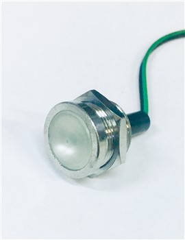 Segnalatore luminoso in ottone cromato con LED HF, luce azzurra