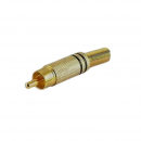 Spina RCA metallica dorata con molla