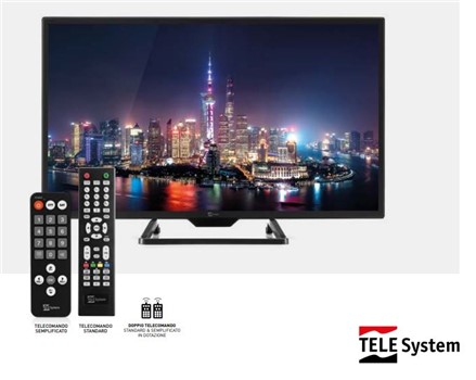 Televisore 22'' LED09 DVB-T2/S2 HEVC funzione hotel, Telesystem
