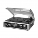 Giradischi bluetooth con radio e presa USB, colore nero