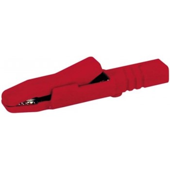 Pinza coccodrillo rossa isolata per