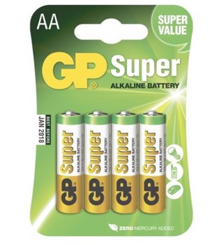 Confezione 4 batterie alkaline AA