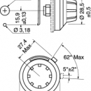 Manopola RB 15 giri diametro 46mm