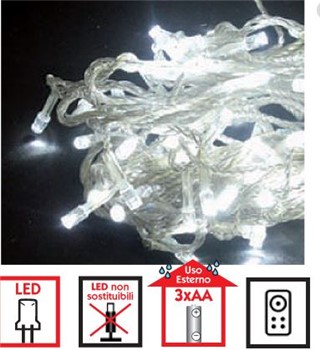 Luci a batteria 80Led bianco freddo