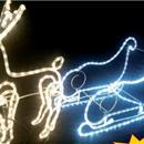 Slitta con renna luminosa 95x63x20cm