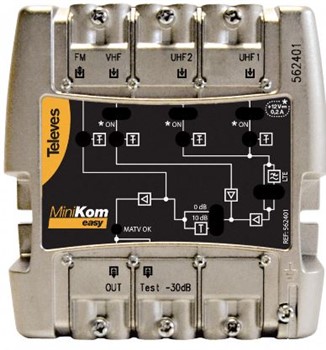 Centrale 4ingressi FM-VHF-UHF-UHF