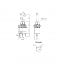 Deviatore miniatura unipolare a levetta 3A - 250Vca