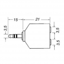 Adattatore da spina 3.5mm stereo a 2 prese 3.5mm mono