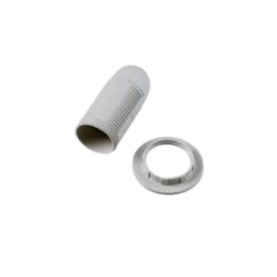 Portalampada E14 con ghiera bianco
