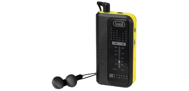 SHOP  Radio FM portatile Trevi, giallo funzionamento 2xAAA (non incluse)