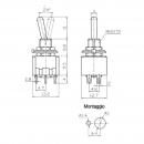 Deviatore bipolare a levetta in miniatura 6A 125Vac