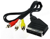 Cavo 1SCART 3spine RCA, 1,5 metri con interruttore