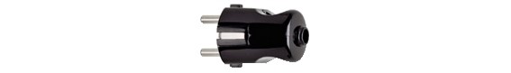 Spina schuko 2P+T 16A nera