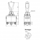 Deviatore a leva ON-OFF-ON 6P a
