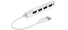 Hub USB 2.0 con 4 porte USB, bianco