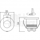 Faretto Led da incasso 2.5W 500mA IP20, 130lumen