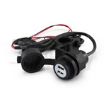 Caricabatteria USB due porte 5V 2.1A con cavo per installazione su moto