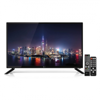 Televisore Led 28'' T2S2 HEVC con 2 telecomandi, Telesystem