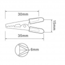 Pinza a coccodrillo 35mm nera con manici isolati in PVC