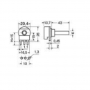 Potenziometro lineare 470 Ohm 0.25W albero 6mm