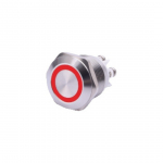 Pulsante antivandalo On-Off Rosso luminoso LED 19mm