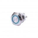 Pulsante antivandalo On-Off 19mm blu 12V luminoso LED