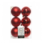 Confezione 6 palline rosse 8cm