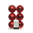 Confezione 6 palline rosse 8cm