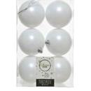 Confezione 6 palline bianche 8cm in plastica, shiny/matt