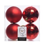 Confezione 4 palline rosse, 10cm