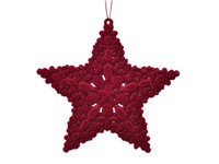 Decoro stella in stoffa 13cm rosso