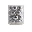 Palline di vetro argento 35mm box 16 pezzi, 8 matt/ 8 lucide