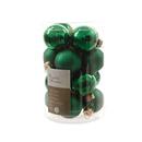 Palline di vetro verde 35mm box 16 pezzi, 8 matt/ 8 lucide