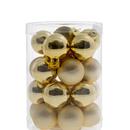 Palline di vetro oro 40mm box 36 pezzi, 18 matt/ 18 lucide