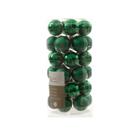 Palline in vetro verde 40mm box 36 pezzi, 18 matt/ 18 lucide