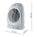 Stufa oscillante 1000/2000W Bianco