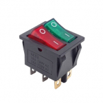 Doppio interruttore Bil.Lum. 220V rosso/verde ON-OFF 6 P.