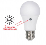 Lampadina LED 9,5W 800lm 3000K 230V con crepuscolare 2 sensor