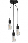 Pendente Soffitto 3 cavi /3 E27 nero