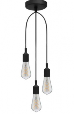 Pendente Soffitto 3 cavi /3 E27 nero
