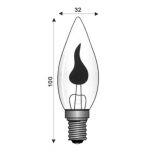 Lampadina oliva effetto fiamma 3W