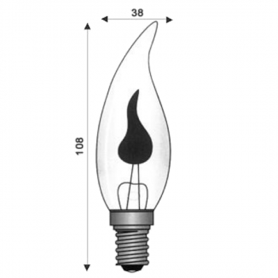 Lampadine oliva effetto fiamma 3W 230V