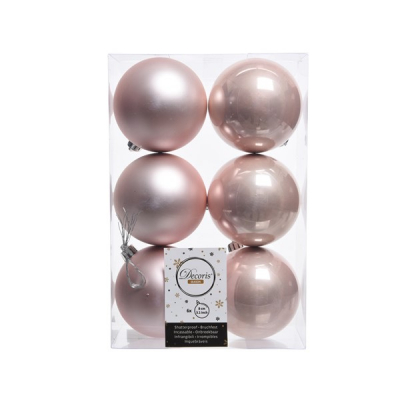 Box 6 palline plastica blush pink